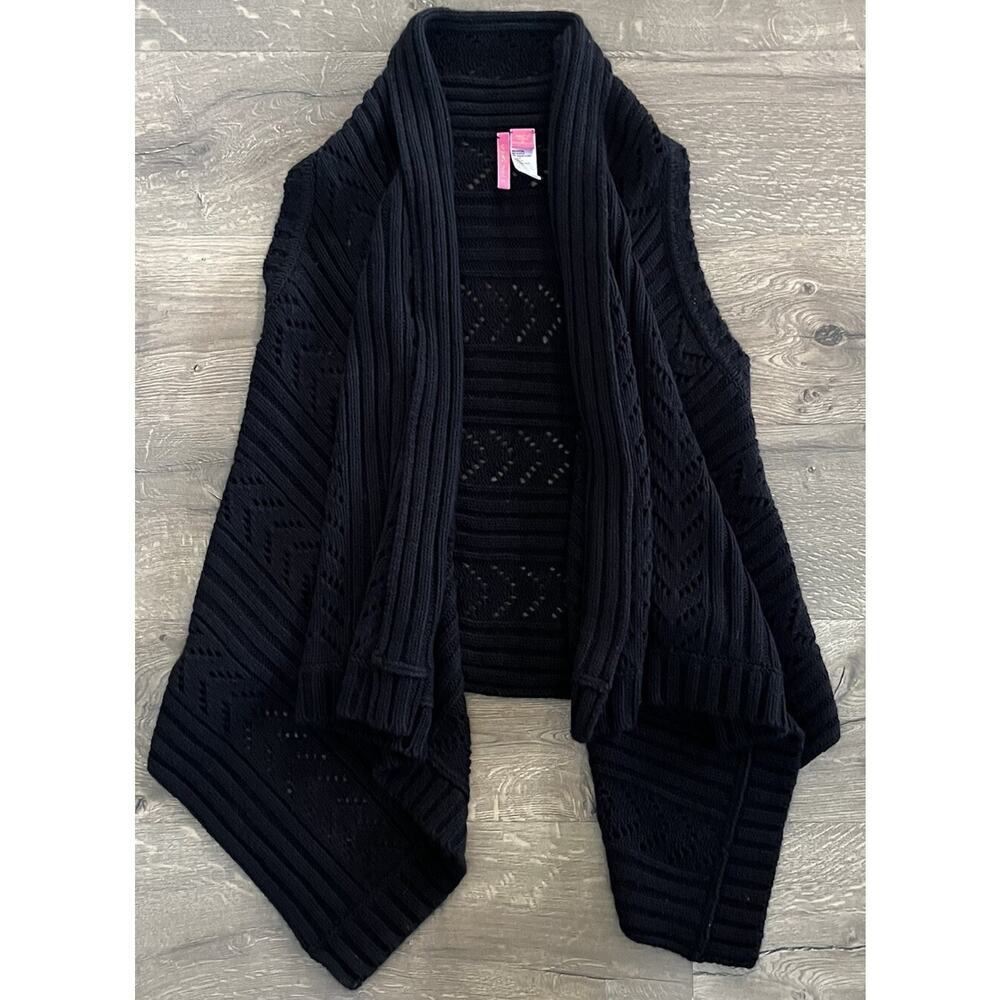 Anthropologie Charlotte Sweater Angora Hair Medium Cardigan Knit Black Sweater
